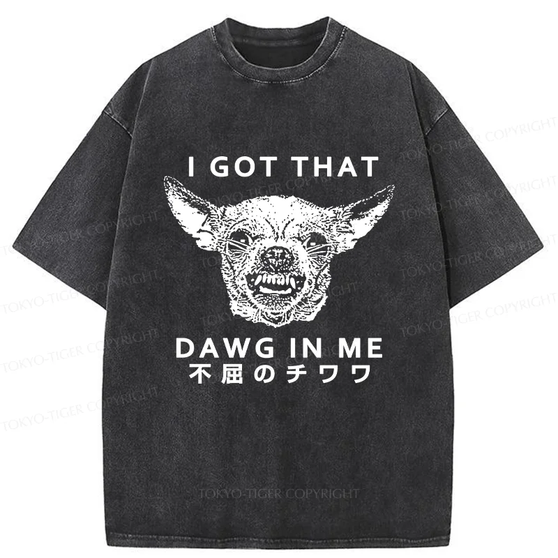 Tokyo-Tiger Indomitable Chihuahua Washed T-Shirt