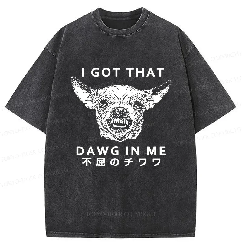 Tokyo-Tiger Indomitable Chihuahua Washed T-Shirt