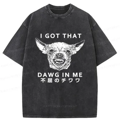 Tokyo-Tiger Indomitable Chihuahua Washed T-Shirt