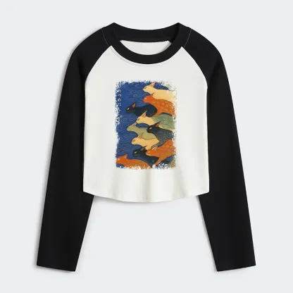Tokyo-Tiger Claw-some Ninja Women's Crop Raglan T-Shirt