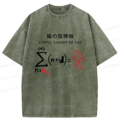 Tokyo-Tiger String Theory Of Cat Washed T-Shirt