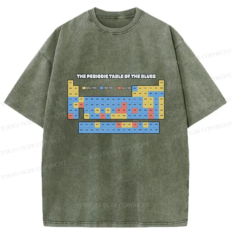 Tokyo-Tiger Blues Singer Element Table Washed T-Shirt
