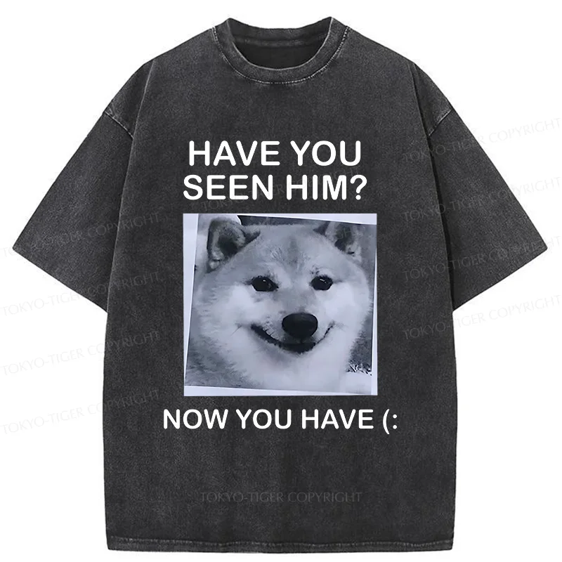 Tokyo-Tiger Funny Dog Washed T-Shirt