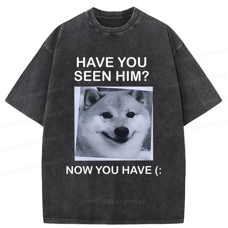 Tokyo-Tiger Funny Dog Washed T-Shirt Sale