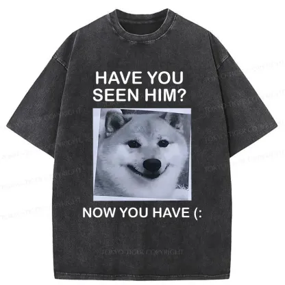 Tokyo-Tiger Funny Dog Washed T-Shirt