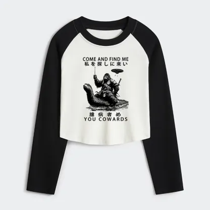 Tokyo-Tiger Can You Find Us Women's Crop Raglan T-Shirt