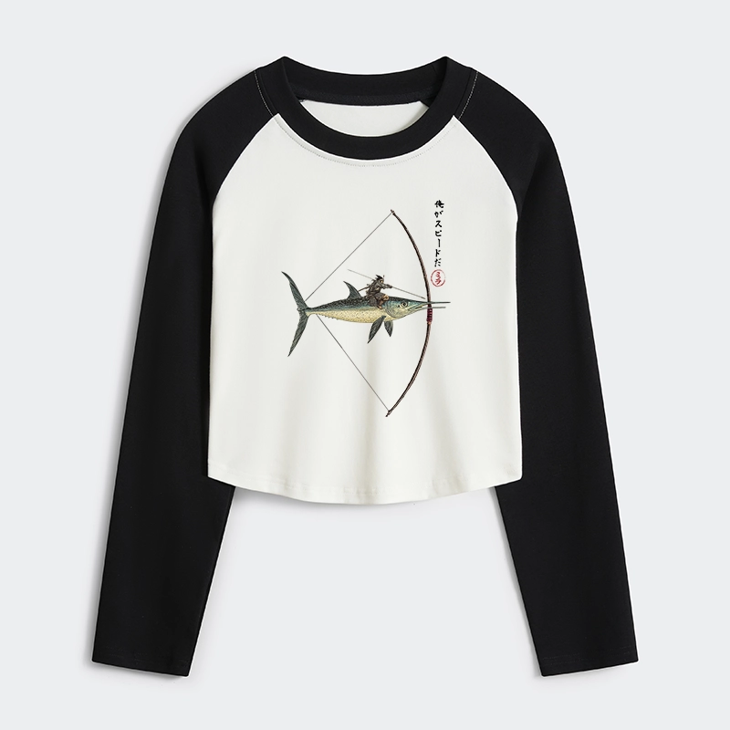 Tokyo-Tiger I Am Speed Women's Crop Raglan T-Shirt