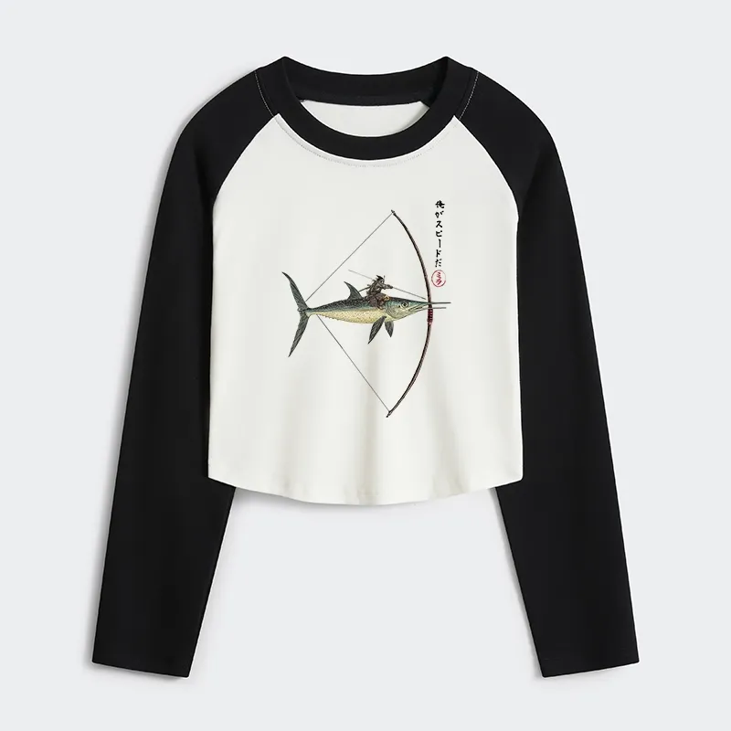 Tokyo-Tiger I Am Speed Women's Crop Raglan T-Shirt