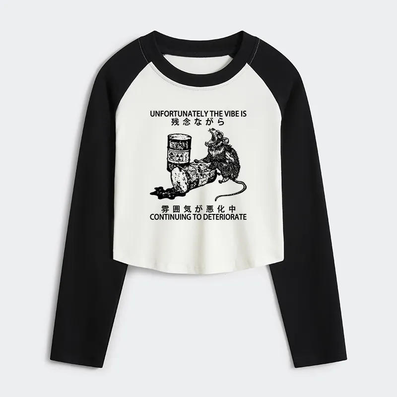 Tokyo-Tiger The Vibe Is Continuing To Deteriorate Women's Crop Raglan T-Shirt