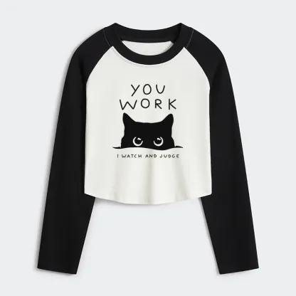 Tokyo-Tiger A Cat That Spies Women's Crop Raglan T-Shirt
