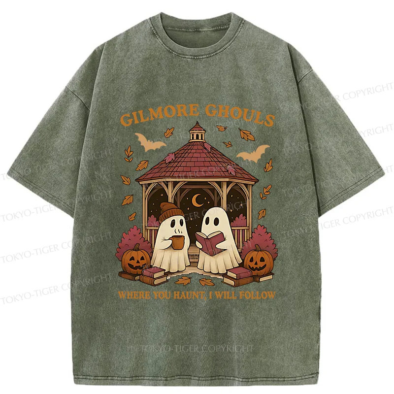 Tokyo-Tiger Halloween Reading Washed T-Shirt