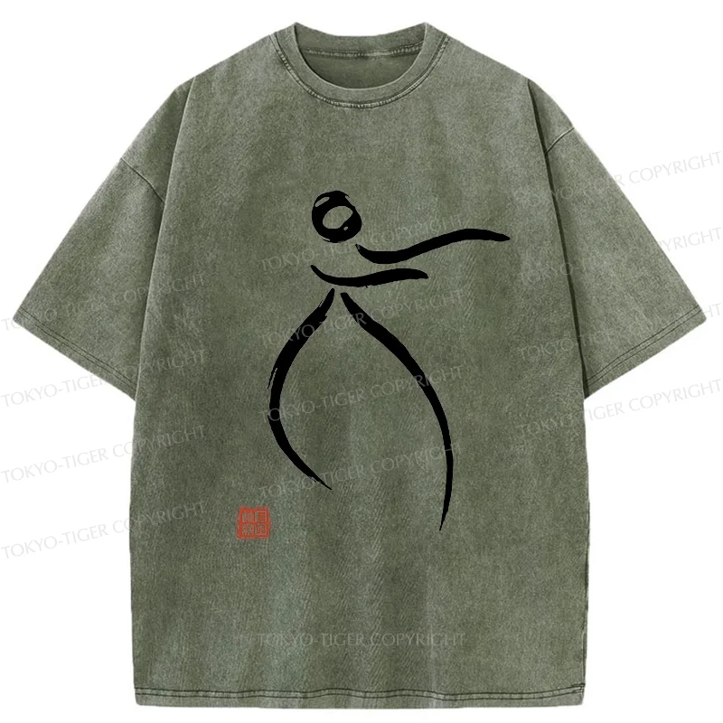 Tokyo-Tiger Zen Tai Chi Washed T-Shirt