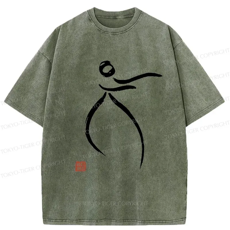 Tokyo-Tiger Zen Tai Chi Washed T-Shirt
