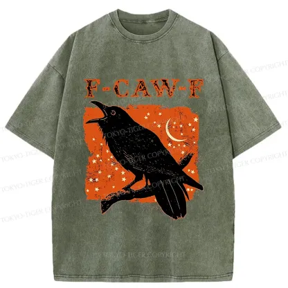 Tokyo-Tiger Funny Crow Calls Washed T-Shirt