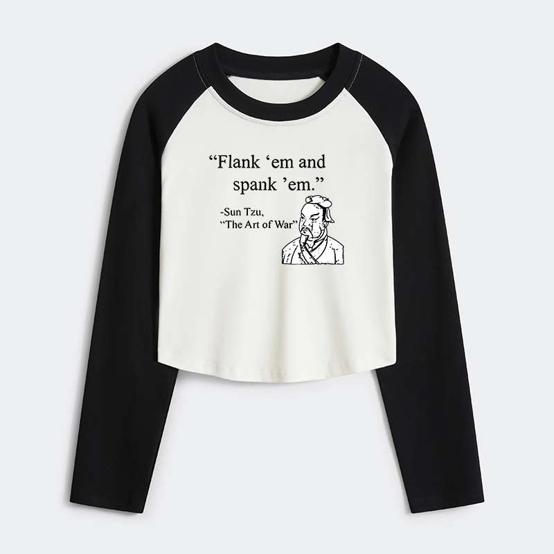 Tokyo-Tiger The Art Of War Funny Women's Crop Raglan T-Shirt