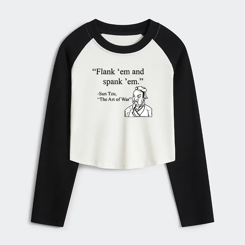 Tokyo-Tiger The Art Of War Funny Women's Crop Raglan T-Shirt