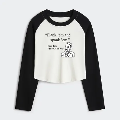 Tokyo-Tiger The Art Of War Funny Women's Crop Raglan T-Shirt