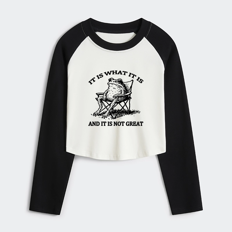 Tokyo-Tiger Resting Frog Funny Women's Crop Raglan T-Shirt