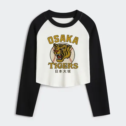 Tokyo-Tiger Funny Osaka Tigers Women's Crop Raglan T-Shirt