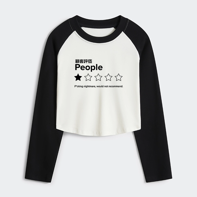 Tokyo-Tiger Evaluation People Women's Crop Raglan T-Shirt