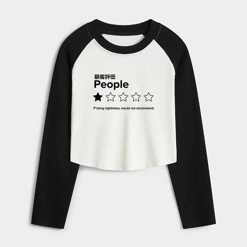 Tokyo-Tiger Evaluation People Women's Crop Raglan T-Shirt