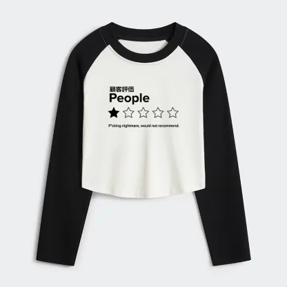 Tokyo-Tiger Evaluation People Women's Crop Raglan T-Shirt