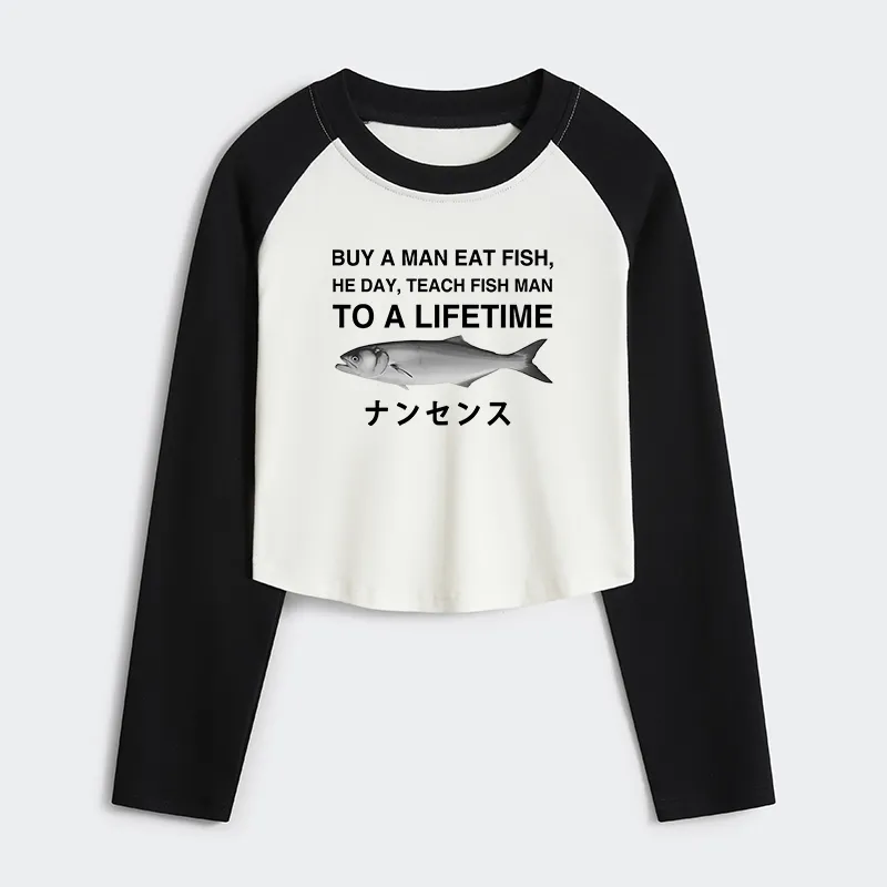 Tokyo-Tiger Funny To A Lifetime Women's Crop Raglan T-Shirt