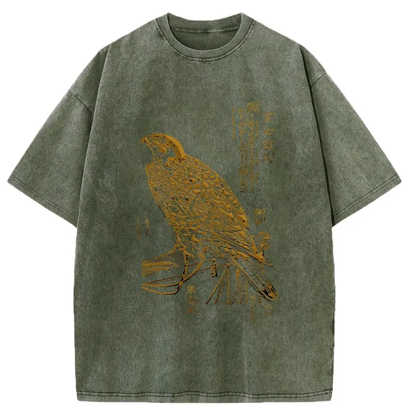Tokyo-Tiger Japanese Peregrine Falcon Washed T-Shirt