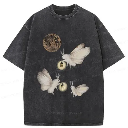 Tokyo-Tiger Night Moths Washed T-Shirt