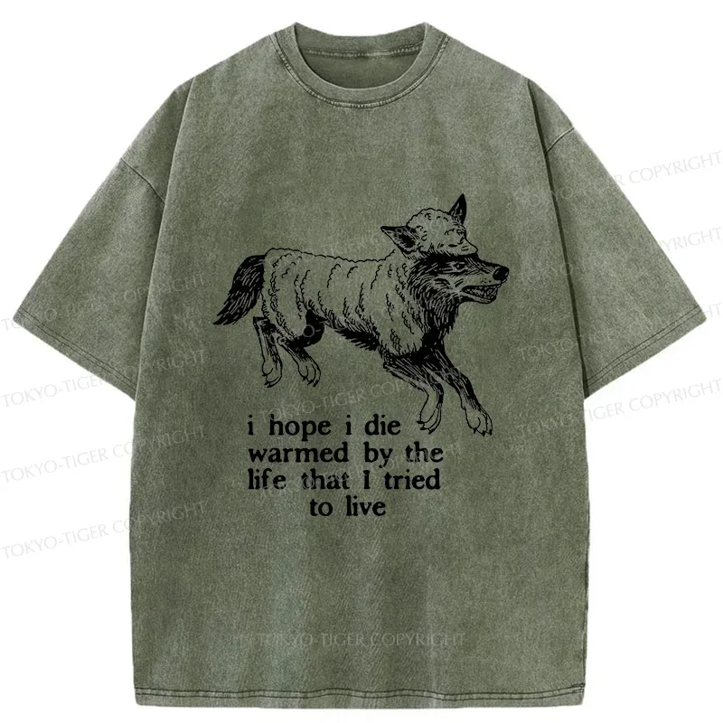 Tokyo-Tiger A Wolf In Sheep's Clothing Funny Washed T-Shirt