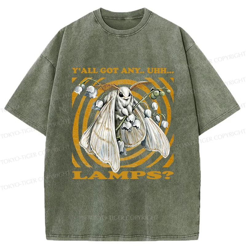 Tokyo-Tiger Funny Moth Meme Washed T-Shirt