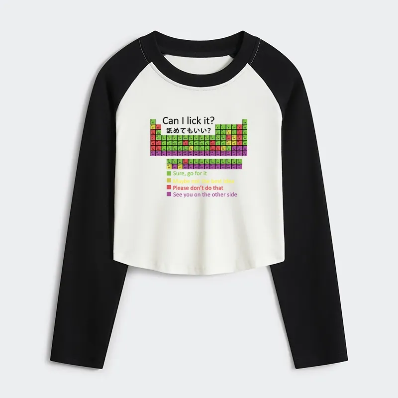 Tokyo-Tiger Can I Lick It Women's Crop Raglan T-Shirt