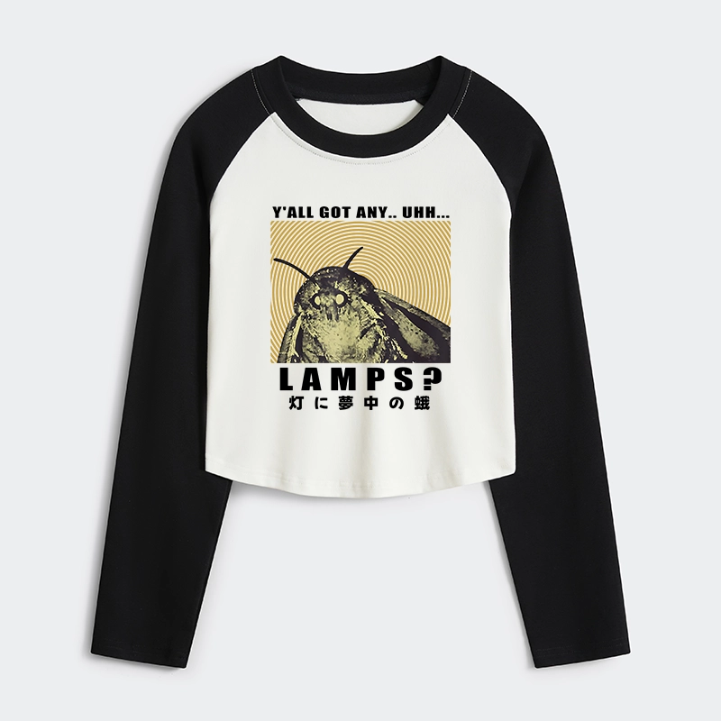 Tokyo-Tiger Moth Obsessed With The Light Women's Crop Raglan T-Shirt