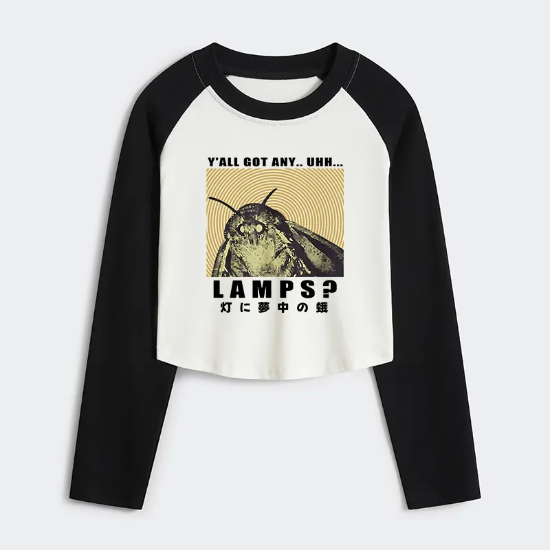 Tokyo-Tiger Moth Obsessed With The Light Women's Crop Raglan T-Shirt