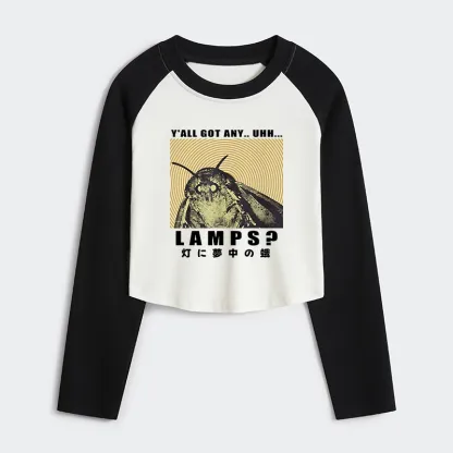 Tokyo-Tiger Moth Obsessed With The Light Women's Crop Raglan T-Shirt