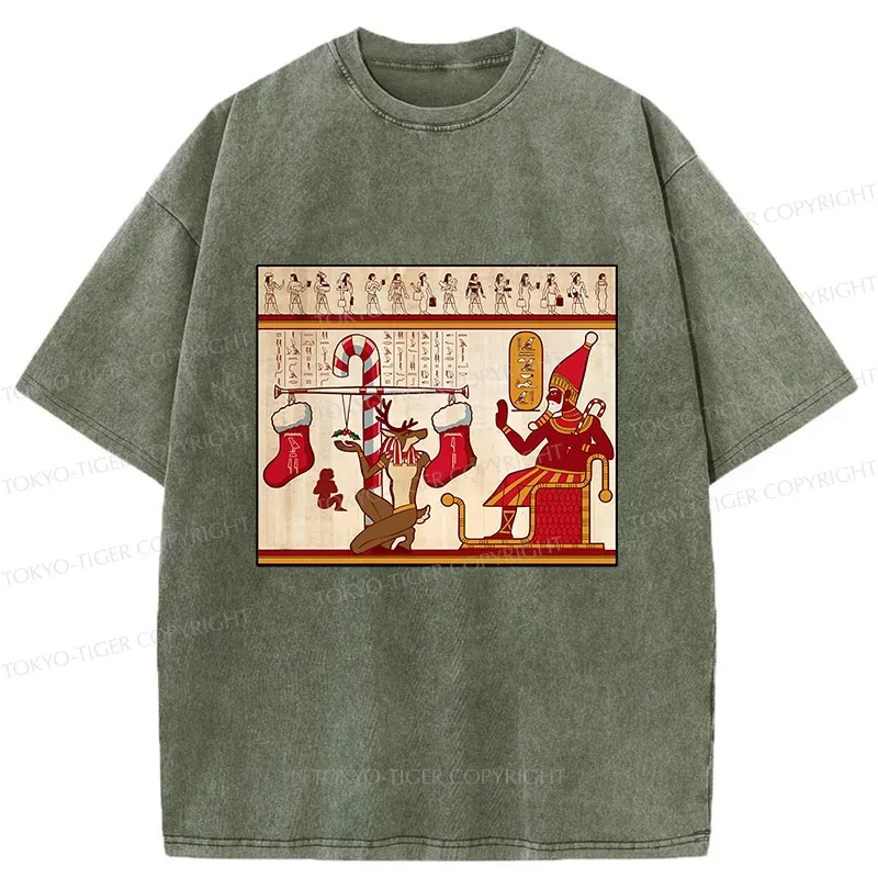 Tokyo-Tiger Egyptian Christmas Washed T-Shirt