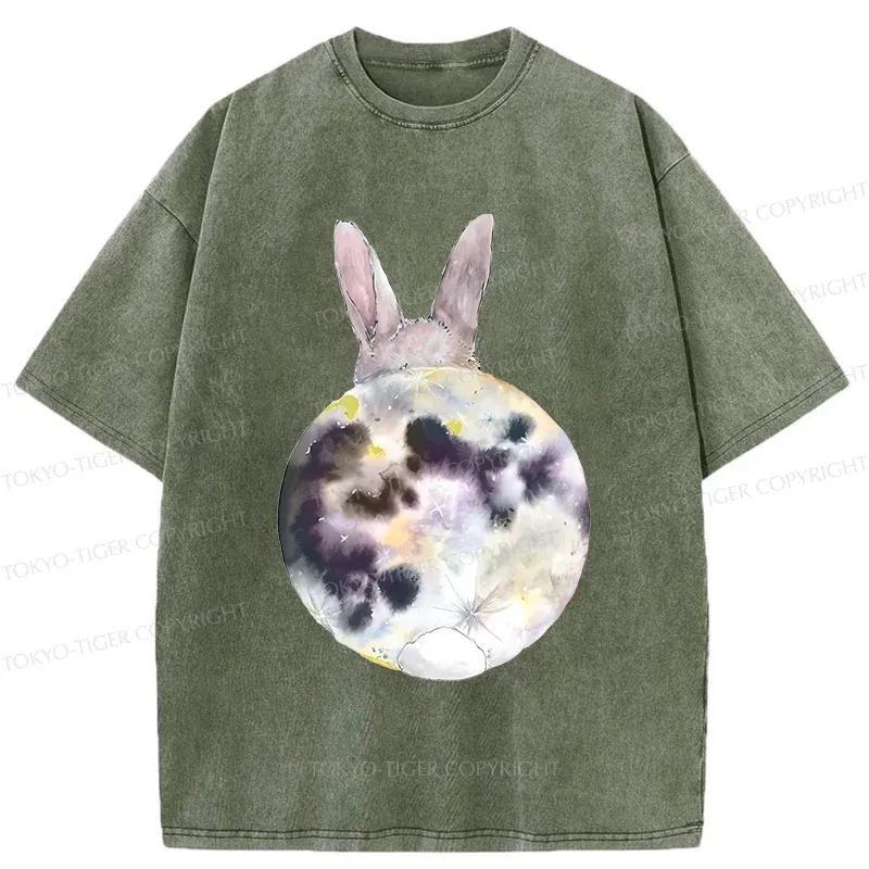 Tokyo-Tiger Moon Rabbit Washed T-Shirt