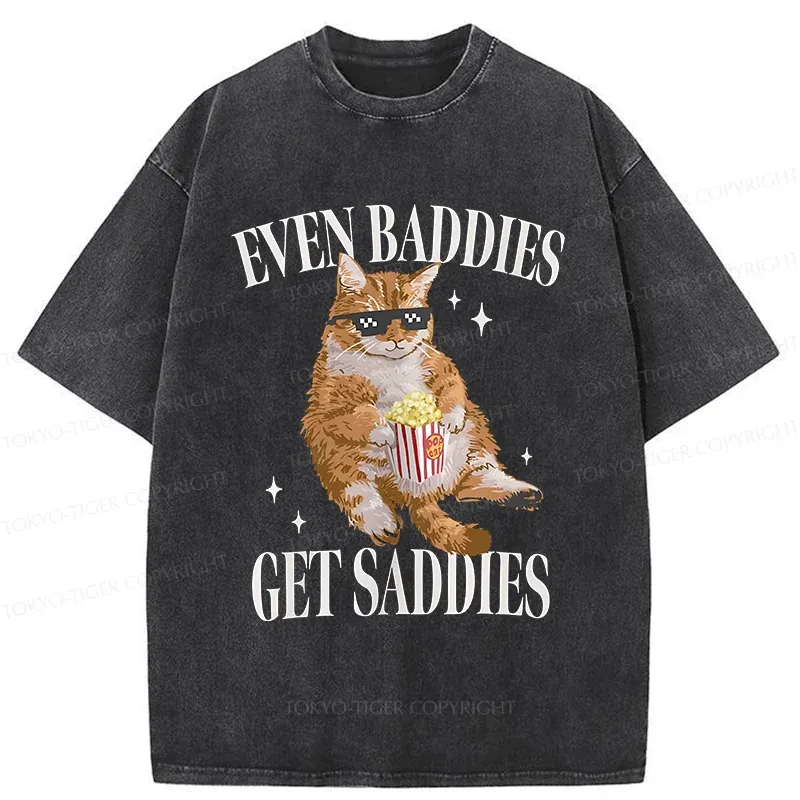 Tokyo-Tiger Bad Cat Meme Washed T-Shirt