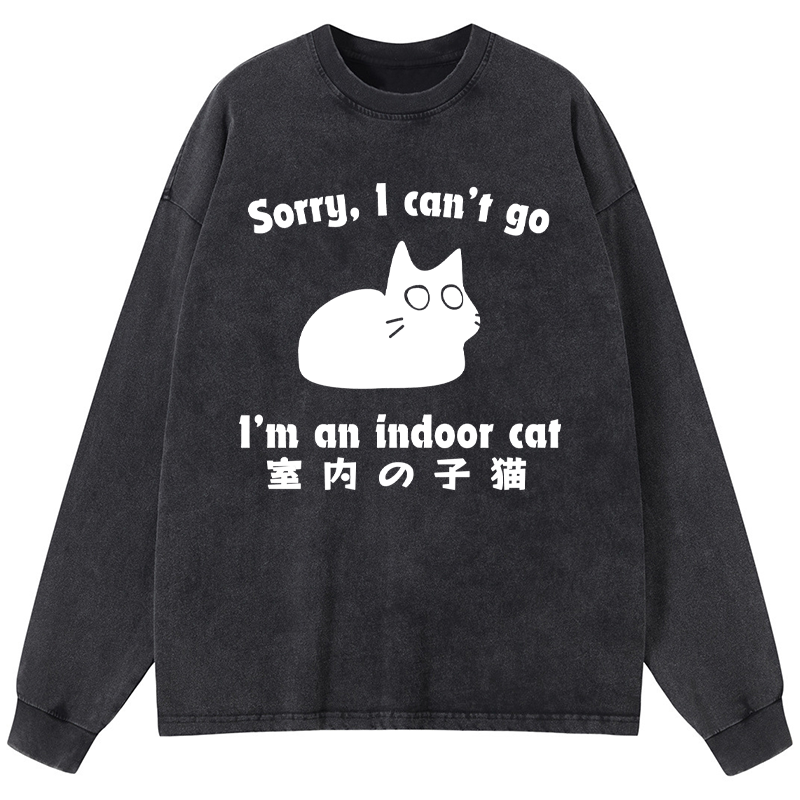 Tokyo-Tiger Indoor Kitten Washed Long Sleeve T-Shirt
