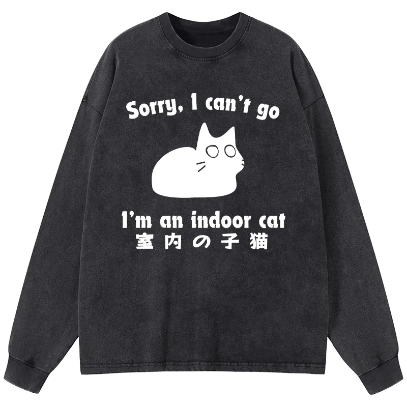Tokyo-Tiger Indoor Kitten Washed Long Sleeve T-Shirt