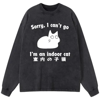 Tokyo-Tiger Indoor Kitten Washed Long Sleeve T-Shirt