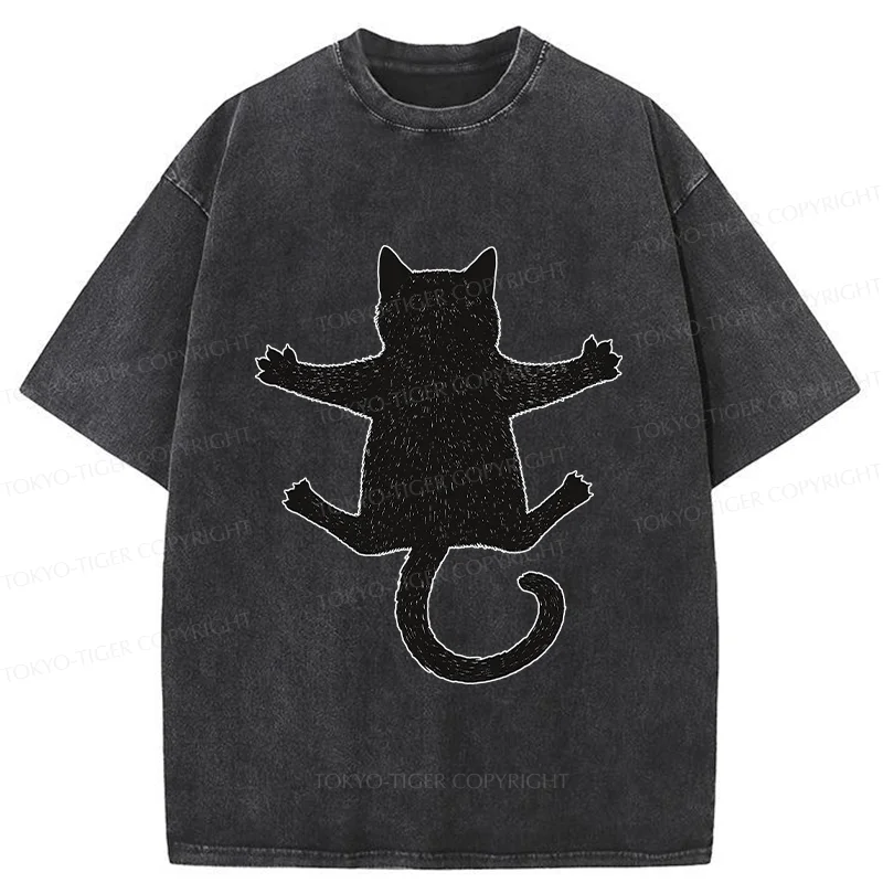 Tokyo-Tiger Hold Your Cat Washed T-Shirt