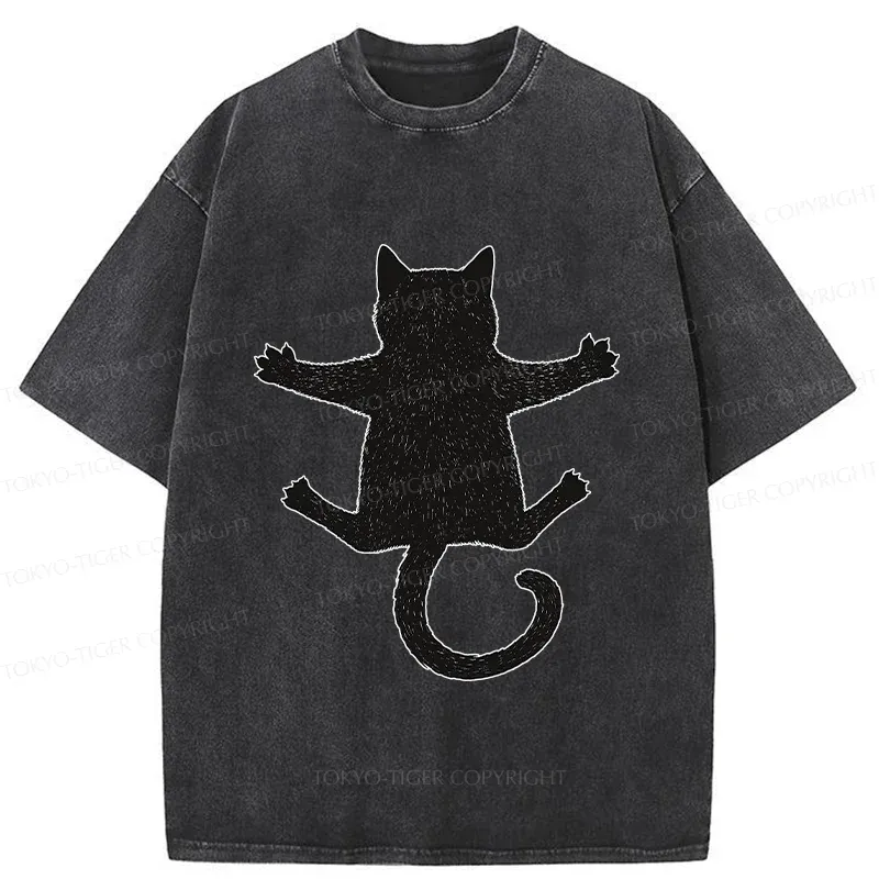 Tokyo-Tiger Hold Your Cat Washed T-Shirt