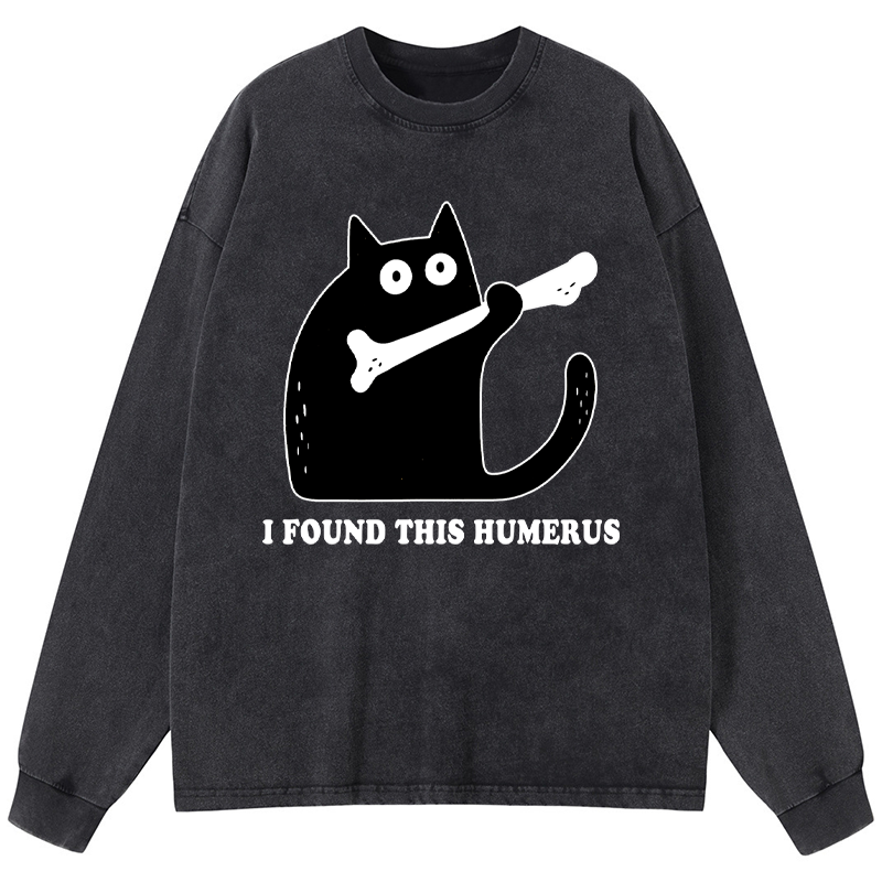 Tokyo-Tiger Cat Found This Humerus Washed Long Sleeve T-Shirt
