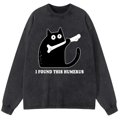 Tokyo-Tiger Cat Found This Humerus Washed Long Sleeve T-Shirt