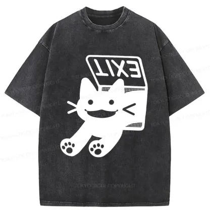Tokyo-Tiger Cat Is Escaping Washed T-Shirt