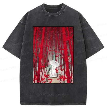 Tokyo-Tiger Japanese Bamboo Forest Washed T-Shirt