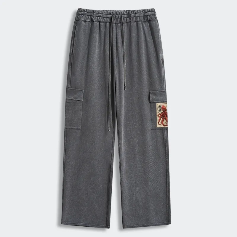 Tokyo-Tiger Osaka Saké Octopus Washed Utility Sweatpants