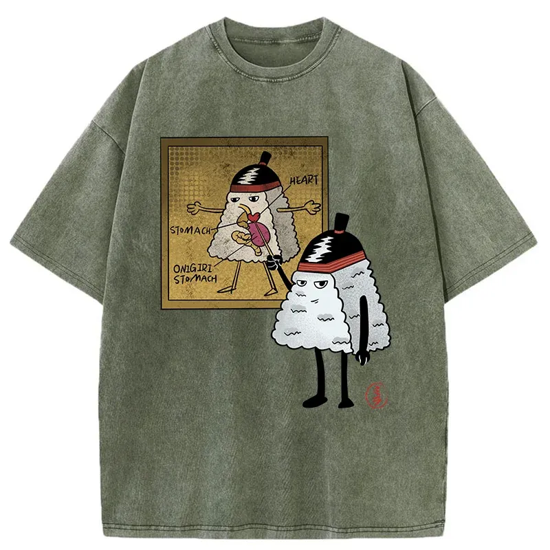 Tokyo-Tiger Onigiri Biology Lesson Washed T-Shirt