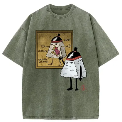 Tokyo-Tiger Onigiri Biology Lesson Washed T-Shirt